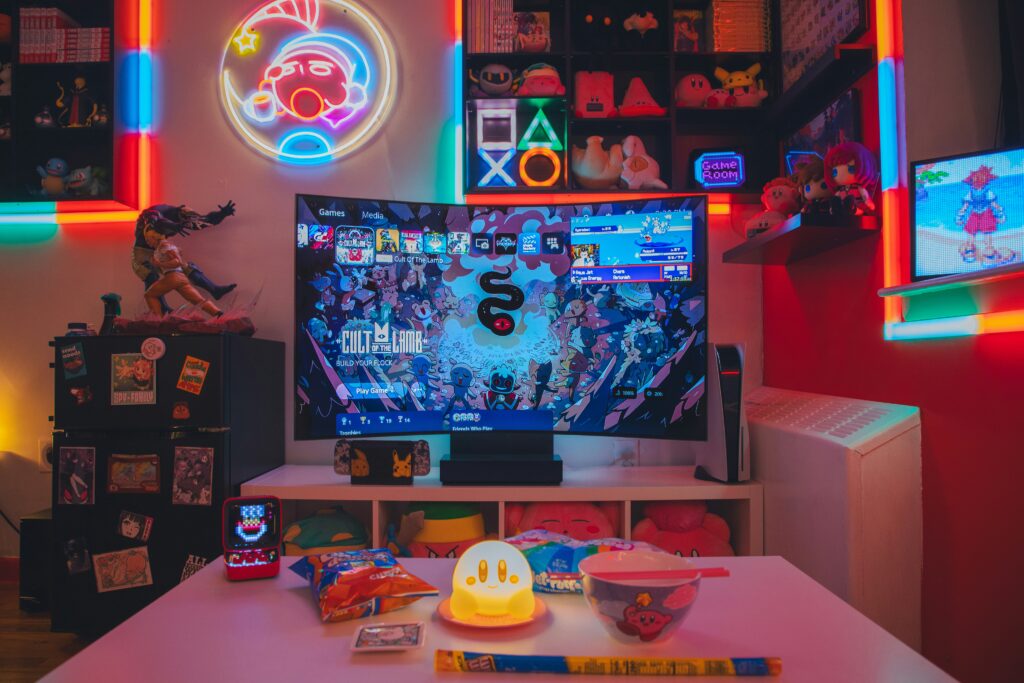 ネオンスタイル RGB ゲーム部屋 在宅ワーク